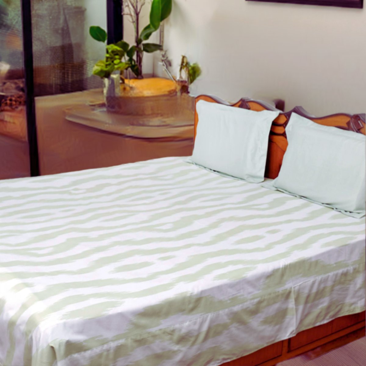 Meadow Bedsheet Set King Size, 108" x 108" - Coral Slub -